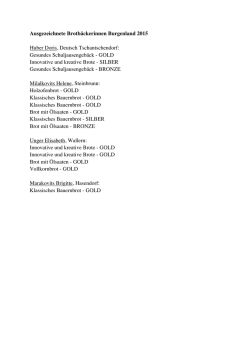 Ausgezeichnete Brotbäckerinnen BGLD