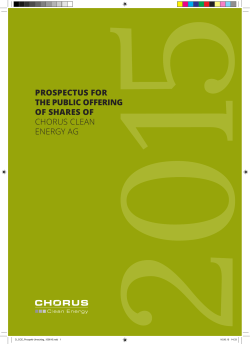 prospectus for the public offering of shares of chorus clean energy ag