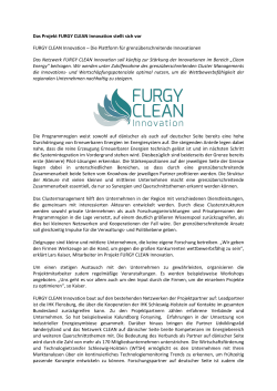 Das Projekt FURGY CLEAN Innovation stellt sich vor FURGY