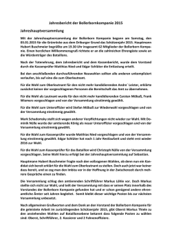 Jahresbericht 2015 - Bollerborn Kompanie