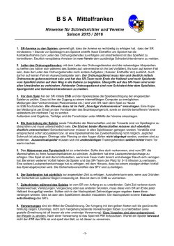Hinweise f&uuml;r Vereine