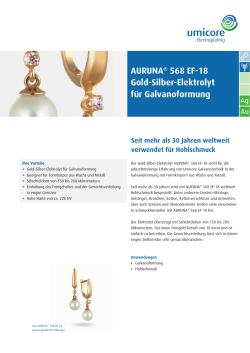AURUNA® 568 EF-18 Gold-Silber-Elektrolyt für Galvanoformung