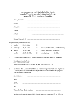 Aufnahmeantrag zur Mitgliedschaft im Verein "Auenhof