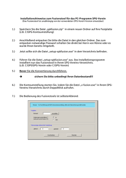 Installationshinweise zum Fusionstool f&uuml;r das PC