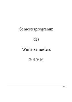SemesterProgramm WS 15/16 - KDStV Bodensee zu Konstanz im CV