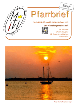 Pfarrbrief 09 2015 Ferienpfarrbrief