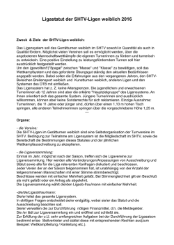 Ligastatut der SHTV-Ligen weiblich 2016