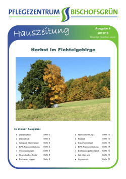Hauszeitung 4-2015  - Pflegezentrum Bischofsgrün