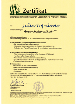 Zertifikat der Bildungsakademie der Deutschen Gesellschaft für