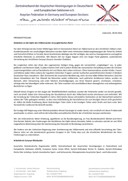 G&uuml;tersloh, 20.04.2016 PRESSEMITTEILUNG Gedenken an
