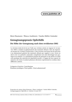 Genugtuungspraxis Opferhilfe