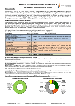 Preisblatt Sonderprodukt: Lehrte-E.eG-Natur