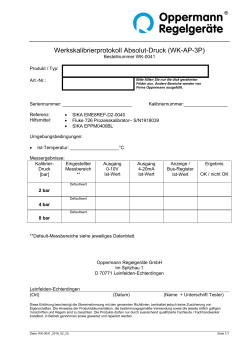 Werkskalibrierprotokoll Absolut-Druck (WK-AP-3P)