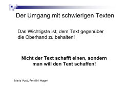 Der Umgang mit schwierigen Texten - paedagogik