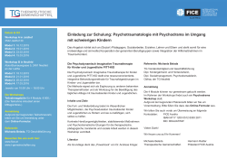 Einladung zur Schulung: Psychotraumatologie mit