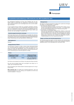 Produktinformation - Kreditkarten Plus Versicherung