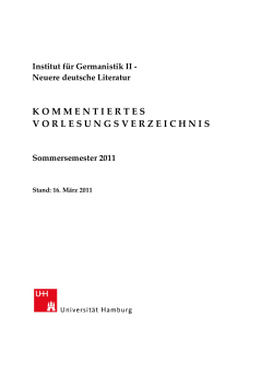 Vorlesungsverzeichnis Institut für Germanistik II