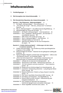 Inhaltsverzeichnis