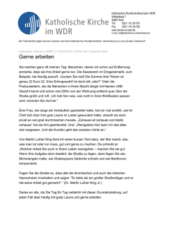 Gerne arbeiten - Kirche im WDR