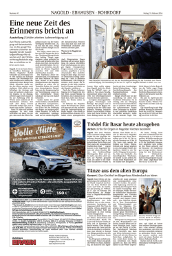 Eine neue Zeit des Erinnerns bricht an