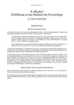 N. Bischof: Einführung in das Studium der Psychologie