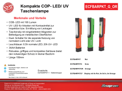 Kompakte COP- LED/ UV Taschenlampe ECFBARPKT_G_OR
