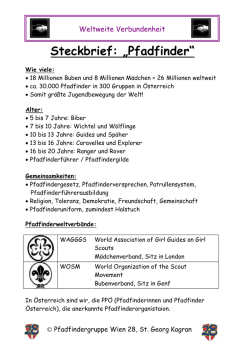 Steckbrief: &bdquo;Pfadfinder&ldquo;