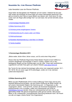 Newsletter No. 4 der Rhenser Pfadfinder - DPSG
