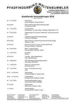 Jahresplanung 2016