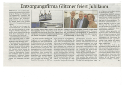 Vogtlandanzeiger 31.08.2015 - bei der Glitzner Entsorgung GmbH