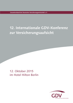 12. Internationale GDV-Konferenz zur Versicherungsaufsicht