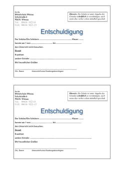 Formular Entschuldigung