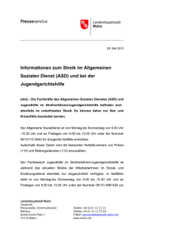 Informationen zum Streik im Allgemeinen Sozialen Dienst (ASD