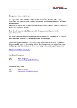 Infoschreiben Streik Calais