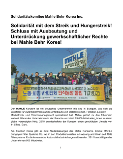 Pressemappe zum Streik bei Mahle Behr Korea