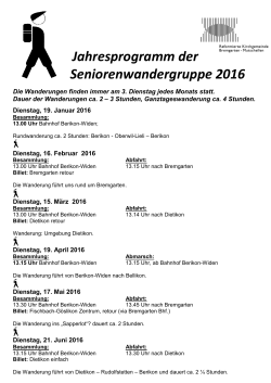 Jahresprogramm der Seniorenwandergruppe 2016