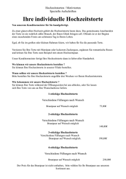 Preise Hochzeitstorten 2015