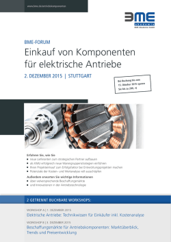 einkauf von Komponenten f&uuml;r elektrische antriebe