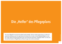 Die &bdquo;Helfer&ldquo; des Pflegeplans