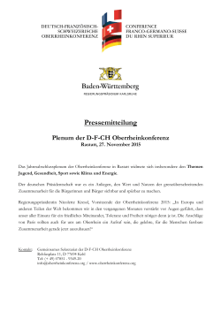 Pressemitteilung - Oberrheinkonferenz