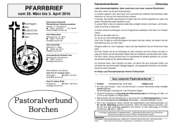 pfarrbrief - Pastoralverbund Borchen
