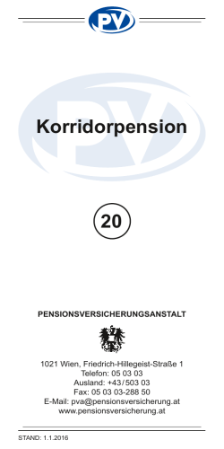 Korridorpension - Pensionsversicherungsanstalt