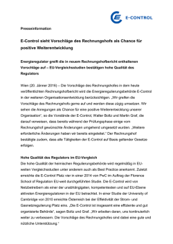 E-Control sieht Vorschl&auml;ge des Rechnungshofs als Chance f&uuml;r