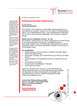 Datenbank - Technoteam Bildverarbeitung GmbH