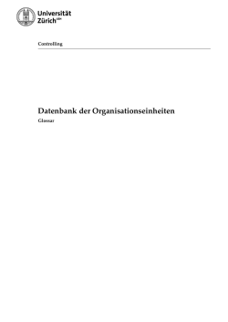 Glossar zur Datenbank der Organisationseinheiten