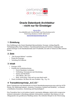 Oracle Datenbank Architektur