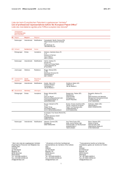 Liste der beim Europäischen Patentamt zugelassenen