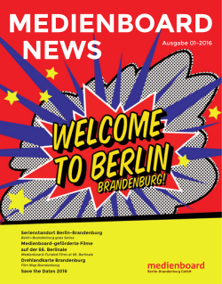 Medienboard News 1.16 zur Berlinale