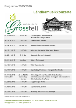 Musikprogramm A4 1516 - Landgasthof Grossteil in Giswil