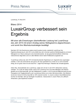 LuxairGroup verbessert sein Ergebnis